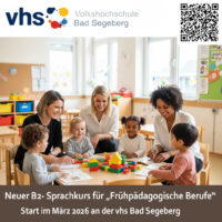 Neuer B2- Sprachkurs für „Frühpädagogische Berufe“ startet im März 2026 an der vhs Bad Segeberg